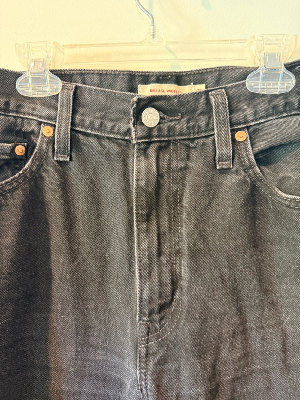 Levi's Black High-Rise “Ribcage” Wide Leg Jeans - Picture 6 of 11
